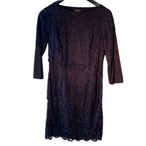 J.McLaughlin size 2 black tiered lace dress